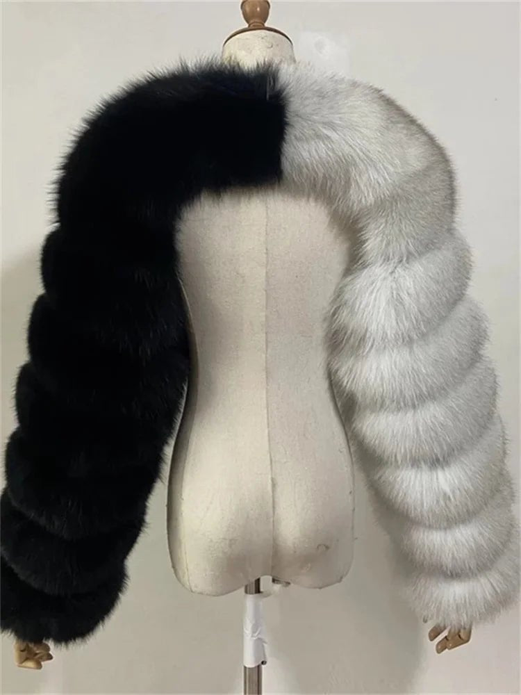 Faux Fur Jacket - Cropped Long Sleeve Coat for Women | Winter Warm Clothes - EverHype