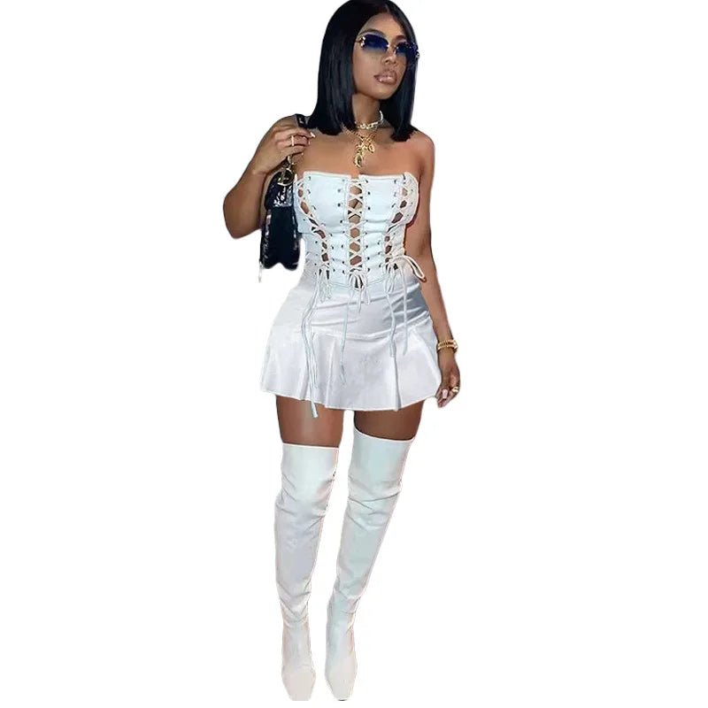 European and American new fashion sexy cutout corn sleeveless dress women - EverHype