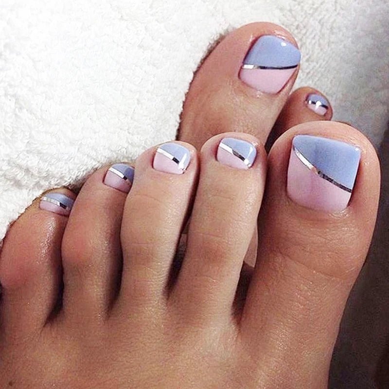 Summer Toenails Press - On Nails - Cute False Toe Nails for Girls - EverHype