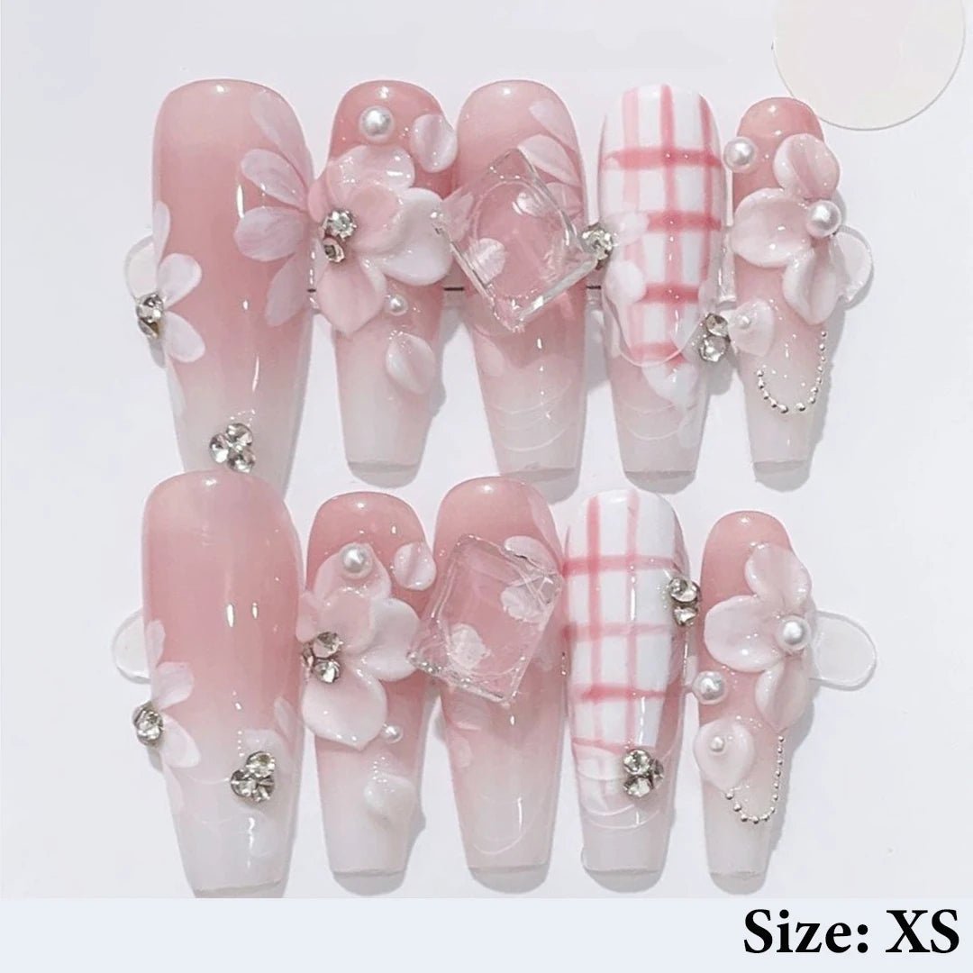 Summer Nails Shell 3D Jelly Spring Flowers Gel Nail Art Vacation Holiday Trendy Flower Almond French Tip Handmade Press on Nails - EverHype