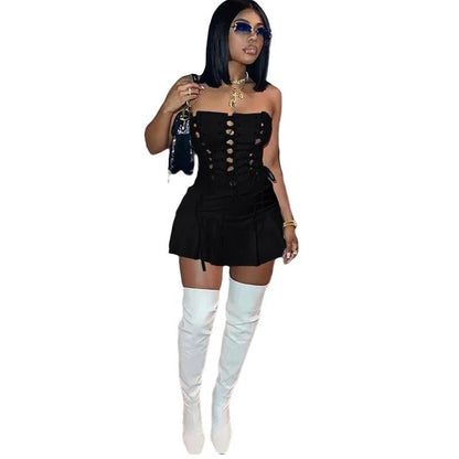 European and American new fashion sexy cutout corn sleeveless dress women - EverHype