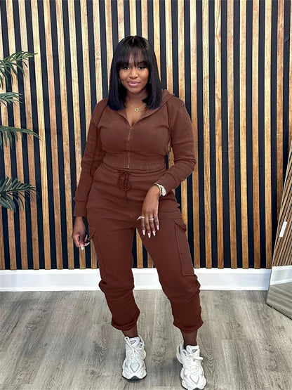 Women's 2 - Piece Sport Tracksuit - Matching Casual Top & Pants Set | Fall Outfit - EverHype