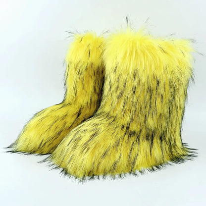 Winter Fluffy Faux Fox Fur Boots - Luxury Warm Snow Boots - EverHype