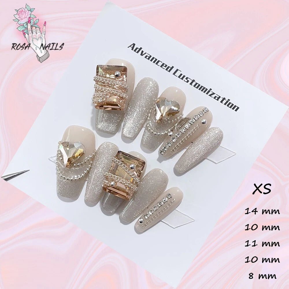 Fake Nails y2k Rainbow Discoloration Effect Handmade Tips Shine Chameleon Flakes Hologram Mirror Manicure Gothic Press on Nails - EverHype