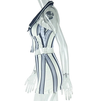 Striped Mini Skirt & Sleeveless Top Set - 2 - Piece Sporty Streetwear | EverHype 2026 - EverHype