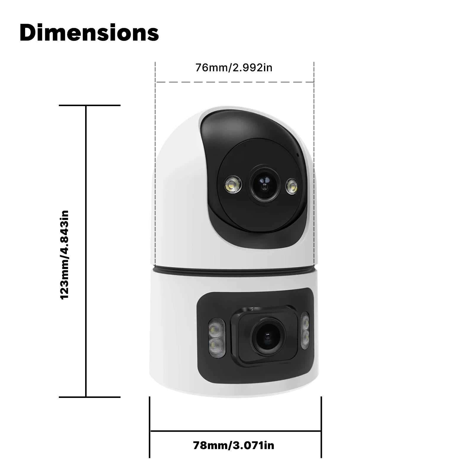 Moes Tuya WiFi Indoor Smart Camera 8MP Dual Screen Lens 2.4G/5G Infrared Night Vision Motion Detection Auto Track Two - Way Audio - EverHype