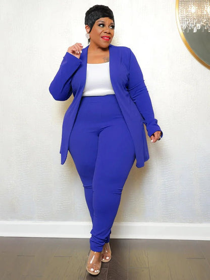 Wmstar Plus Size Two Piece Outfits Women Matching Suit Solid Top Leggings Pants Sets Casual Fall Winter Wholesale Dropshipping - EverHype