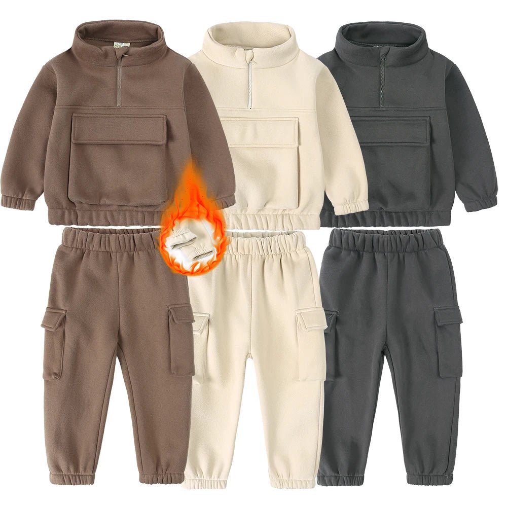 Kids 2 - Piece Fleece Set - Warm Sweatshirt & Pants for Boys & Girls - EverHype