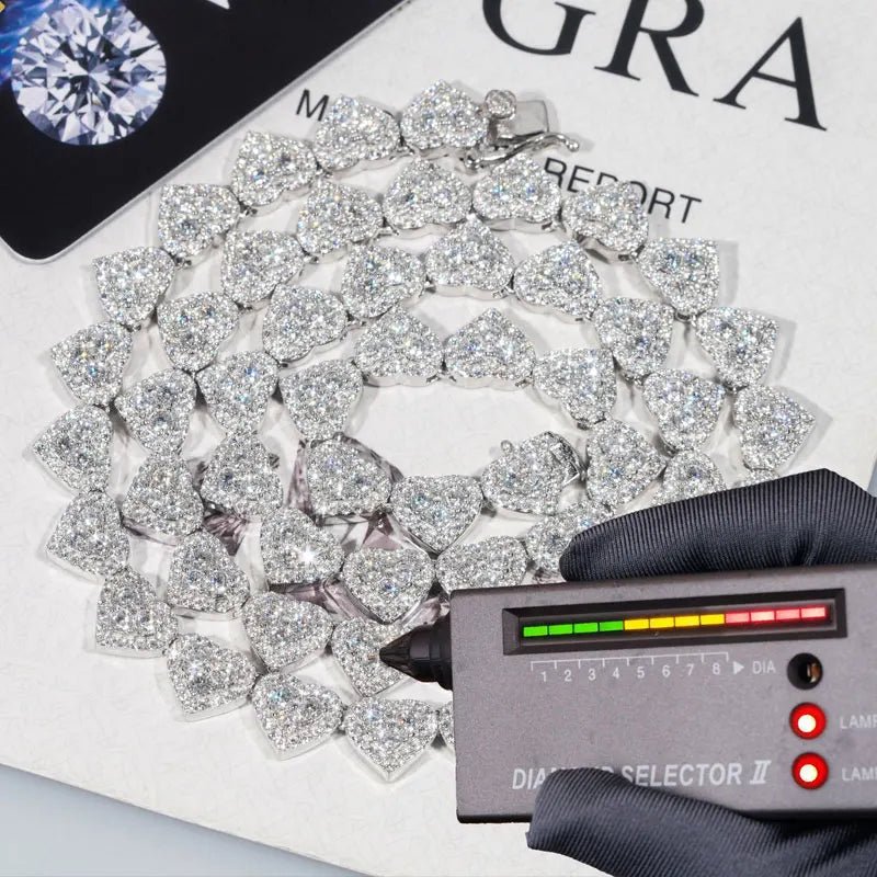 Moissanite Heart Bracelet & Necklace Set - 925 Sterling Silver Jewelry - EverHype