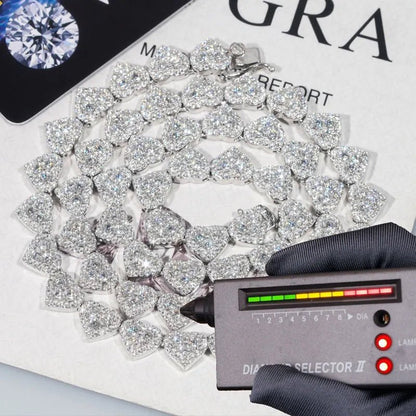 Moissanite Heart Bracelet & Necklace Set - 925 Sterling Silver Jewelry - EverHype