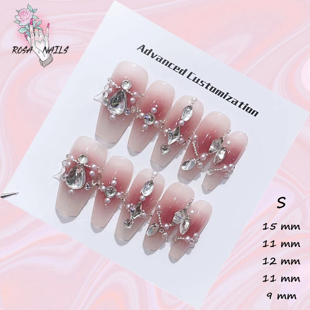 Fake Nails y2k Rainbow Discoloration Effect Handmade Tips Shine Chameleon Flakes Hologram Mirror Manicure Gothic Press on Nails - EverHype