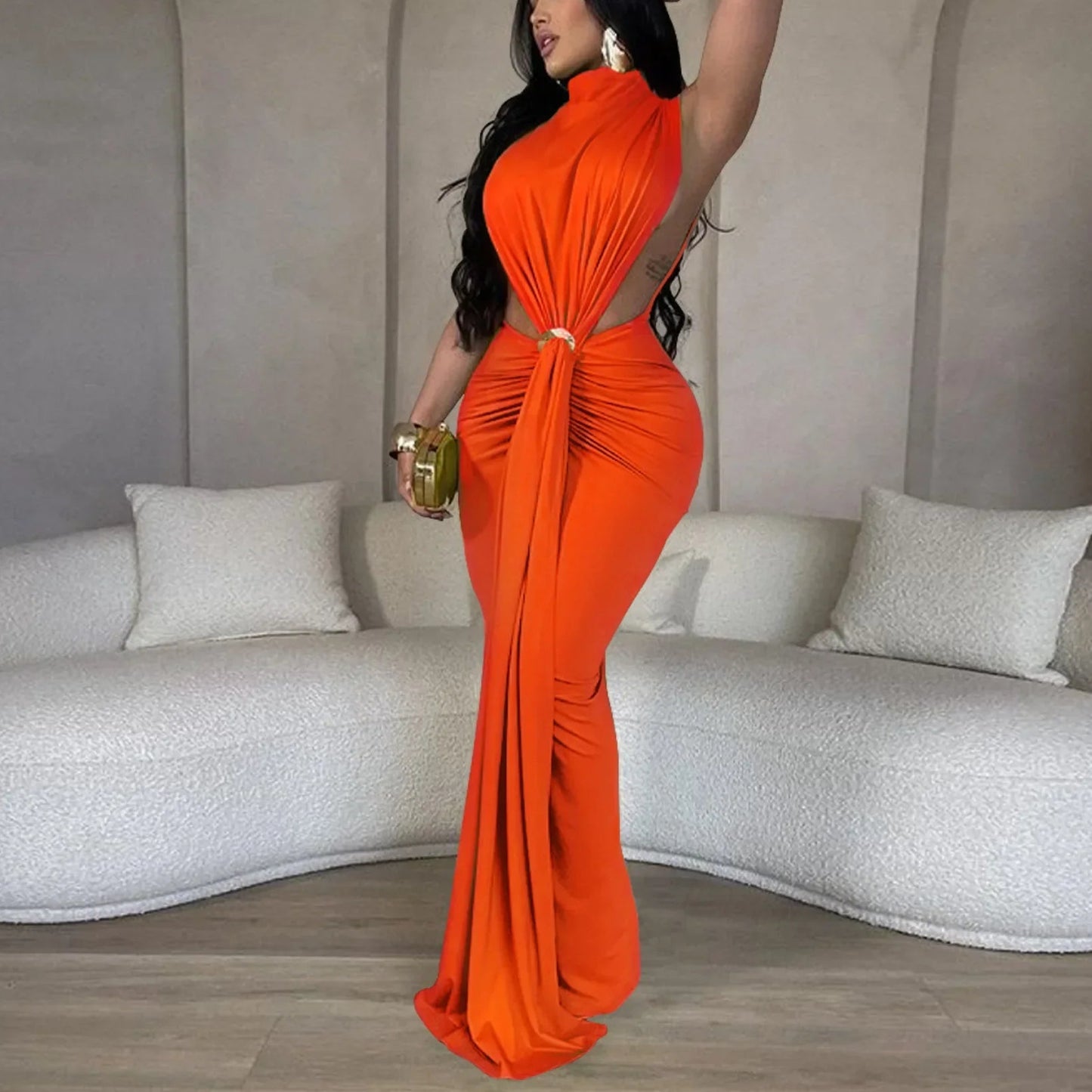 Bodycon Midi Maxi Dress - High Split Ruched Evening Party Dress | Sexy Chic - EverHype