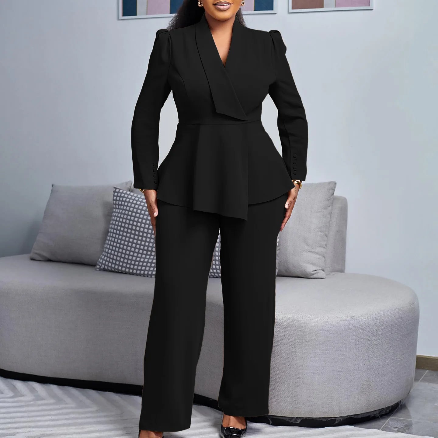 2 Piece Women Sets 2025 New Arrival Plus Size Spring Autumn Matching Sets Red Two Pieces Sets Top Pants Suits Outfits Clothing - EverHype