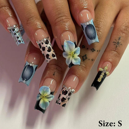 Summer Nails Shell 3D Jelly Spring Flowers Gel Nail Art Vacation Holiday Trendy Flower Almond French Tip Handmade Press on Nails - EverHype