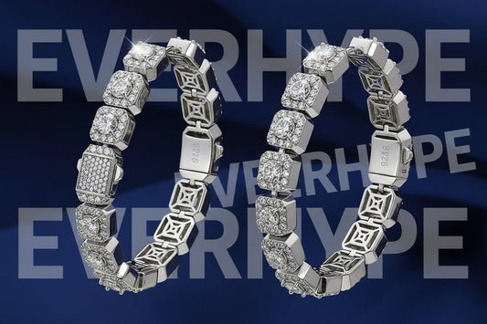 Moissanite Cuban Link Bracelet - 10mm - 12mm 925 Silver Iced Out Chain - EverHype