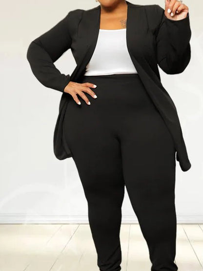 Wmstar Plus Size Two Piece Outfits Women Matching Suit Solid Top Leggings Pants Sets Casual Fall Winter Wholesale Dropshipping - EverHype