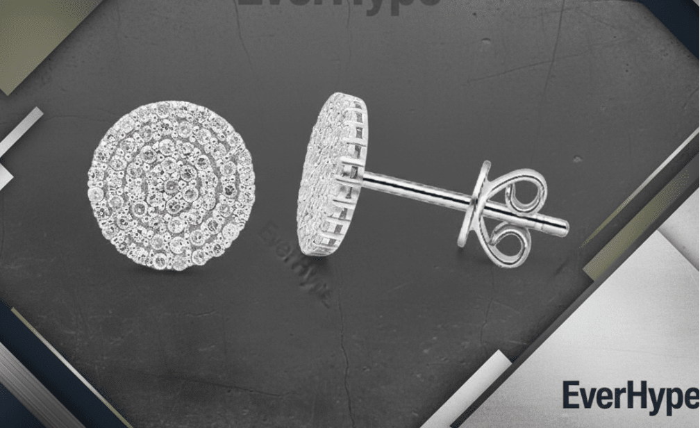 10K Gold Diamond Stud Earrings - Lab Grown Flower Setting for Women - EverHype