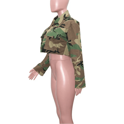 Camouflage Mini Trench Jacket - Streetwear Long Sleeve Coat | EverHype 2026 - EverHype