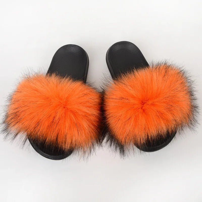 Luxury Fluffy Fur Slippers - Women's Indoor Warm Plush Slides - EverHype