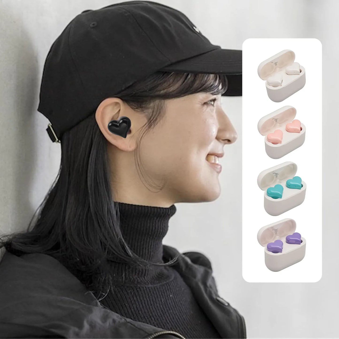 Heart Shaped Wireless Earbuds Wireless Earbuds Headphone Fast Pairing 20 Hours Playtime for Girls Women for Outdoor Gym Sports - EverHype
