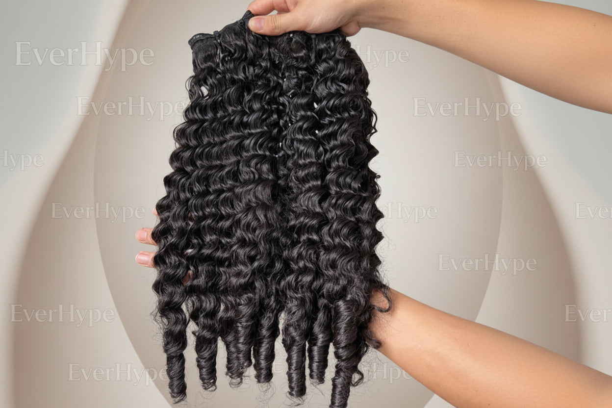 15A Burmese Curly Bundles Human Hair Raw Unprocessed Human Hair Extensions Super Double Drawn Vietnamese 1/3/4 Human Hair Bundle - EverHype