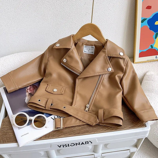 Girls Leather Jacket - Fashion PU Outerwear for Kids 2 - 8 Years - EverHype
