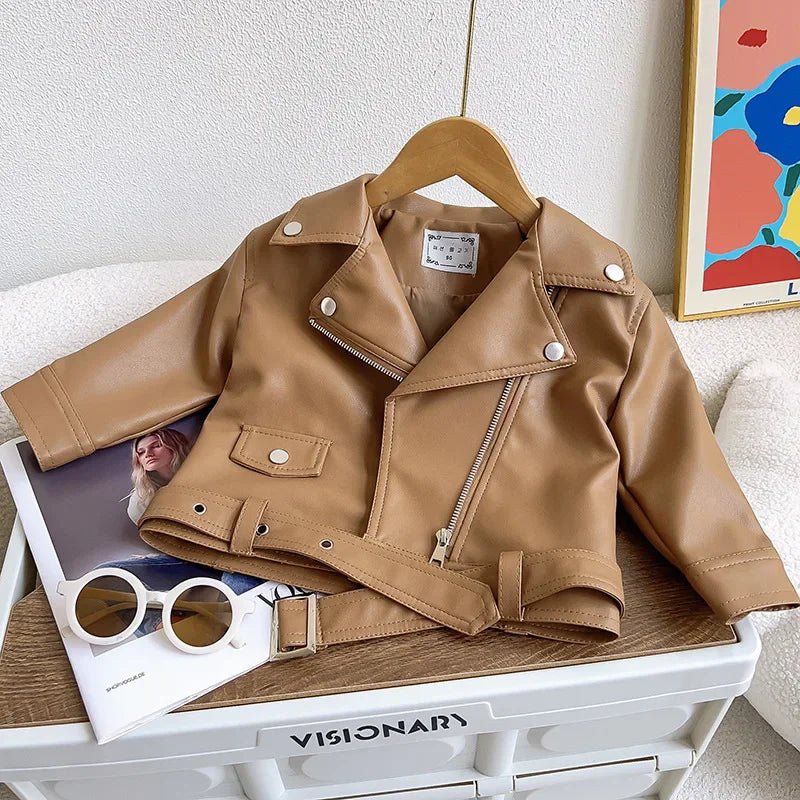 Boys Leather Jacket - Classic PU Outerwear for Kids 2 - 8 Years - EverHype