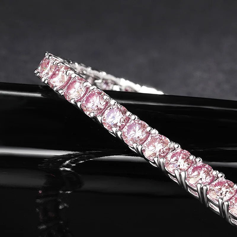 Pink Moissanite Bracelet - 925 Sterling Silver with GRA Certificate - EverHype