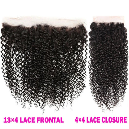 4x4 13x4 Transparent HD Lace Frontal Closure Straight Water Wave Kinky Curly Lace Closure Only 100% Remy Human Hair pre plucked - EverHype