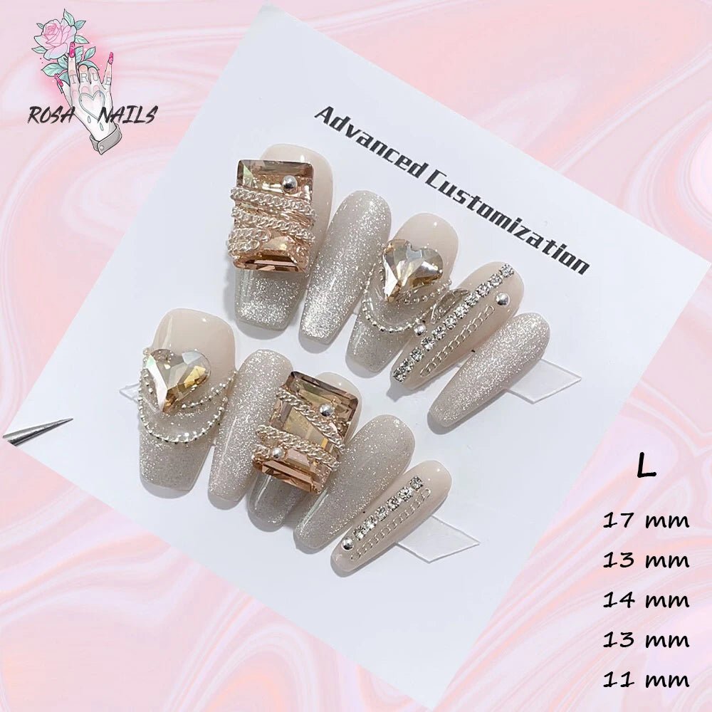 Fake Nails y2k Rainbow Discoloration Effect Handmade Tips Shine Chameleon Flakes Hologram Mirror Manicure Gothic Press on Nails - EverHype