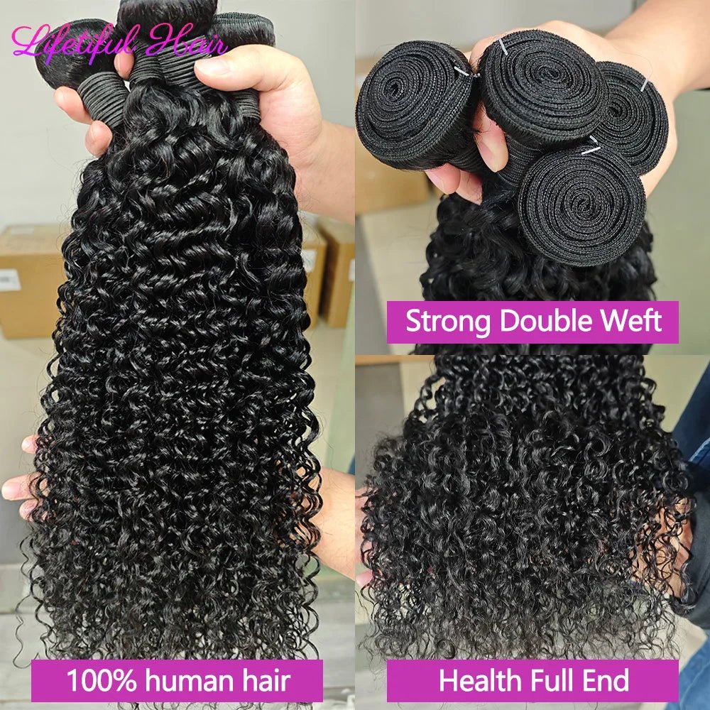 26 28 30 Inch Curly Human Hair Bundles 1/3/4 Pieces kinky Curly Raw Hair Bundles Human Hair Extensions Brazilian Hair For Black - EverHype