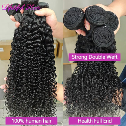 26 28 30 Inch Curly Human Hair Bundles 1/3/4 Pieces kinky Curly Raw Hair Bundles Human Hair Extensions Brazilian Hair For Black - EverHype
