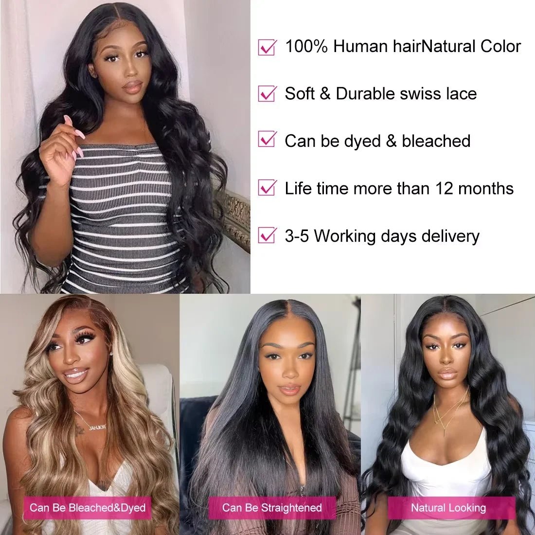 Body Wave Human Hair Bundles 28 30 32 Inch Bundles 100% Human Hair Extensions For Women Brazilian Weave Bundles Fast Shipping - EverHype