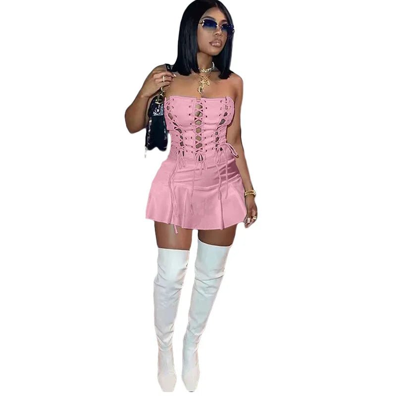 European and American new fashion sexy cutout corn sleeveless dress women - EverHype