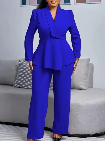 2 Piece Women Sets 2025 New Arrival Plus Size Spring Autumn Matching Sets Red Two Pieces Sets Top Pants Suits Outfits Clothing - EverHype