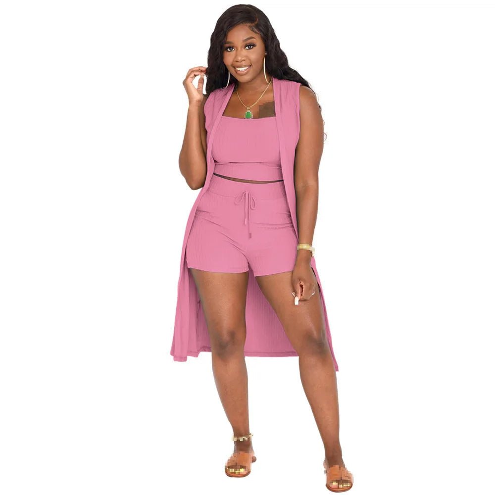 Women's 2 - Piece Summer Shorts Set - Sexy Crop Top & Shorts Outfit - EverHype