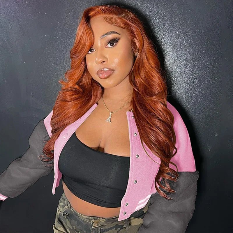 Women's Fur Sleeve Varsity Jacket - D Letter Cropped Baseball Jacket | Streetwear - EverHype