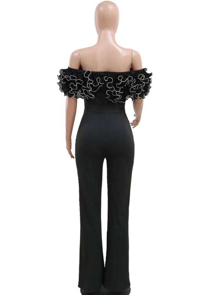 Bonnie Forest Woman Jumpsuits Elegant Rose Detail One Piece Women Clothing Club Overalls Celebrities Outfits Party Sexy Clubwear - EverHype