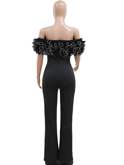 Bonnie Forest Woman Jumpsuits Elegant Rose Detail One Piece Women Clothing Club Overalls Celebrities Outfits Party Sexy Clubwear - EverHype