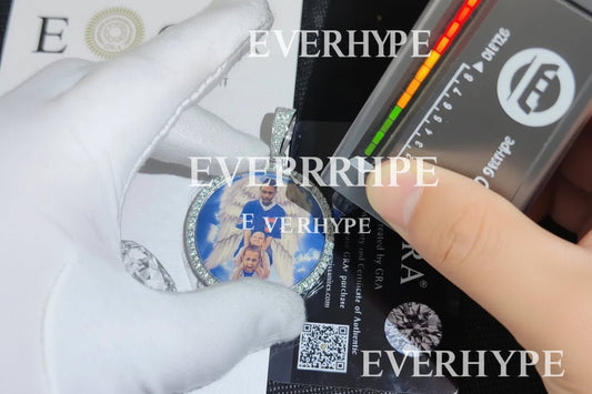 Custom Photo Pendant Necklace - VVS Moissanite 925 Silver Picture Frame - EverHype