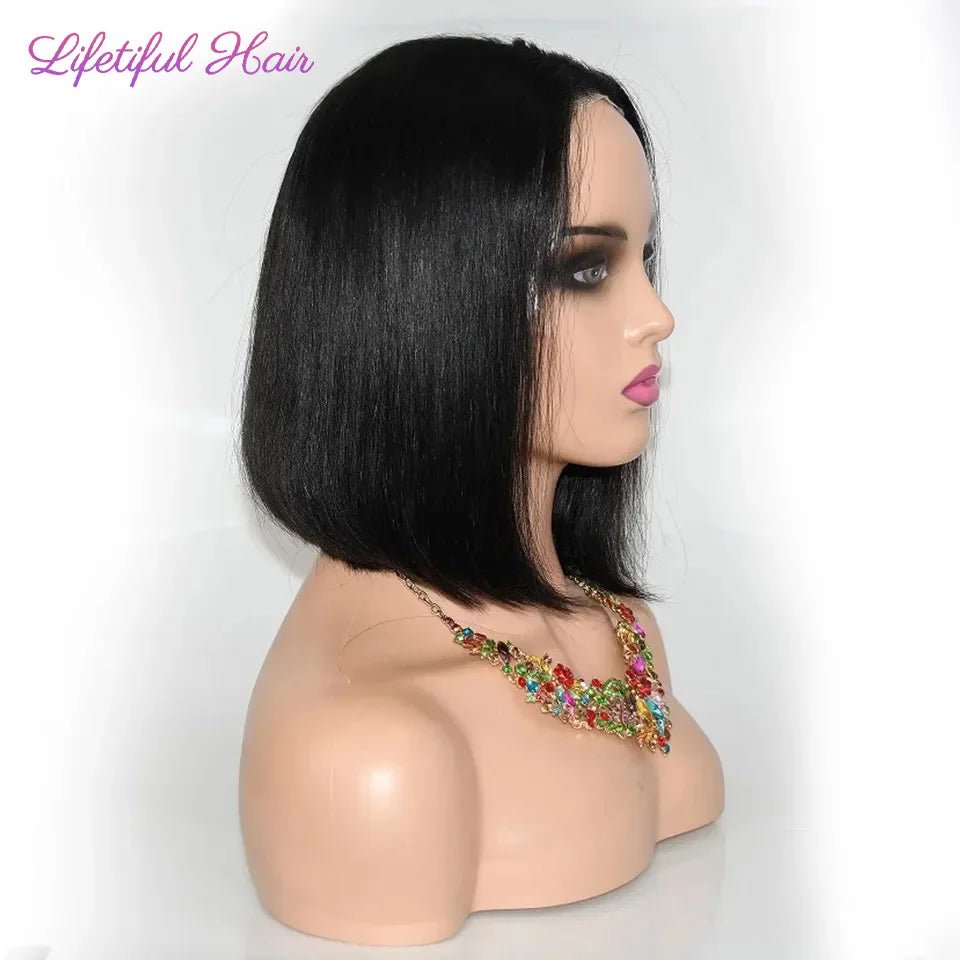 Glueless Bob Wigs Human Hair Ready To Wear 4x4 Lace Closure Wig Human Hair Wig Fast Delivery Straight Human Hair Wigs Glueless - EverHype