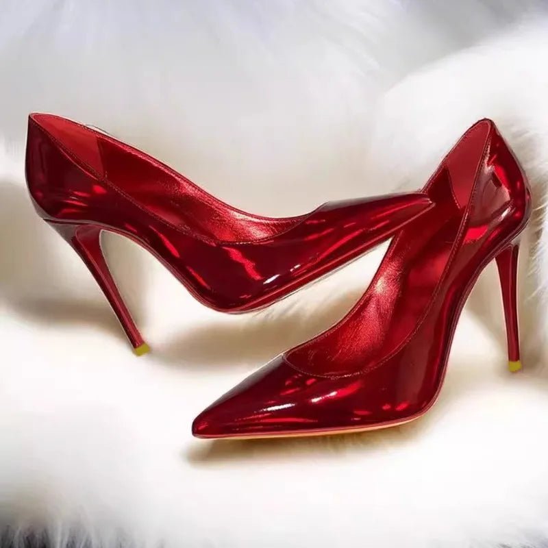 High Heels 2025 New Temperament Stiletto Rhinestone Red Sole Pointed Toe Wedding Shoes - EverHype
