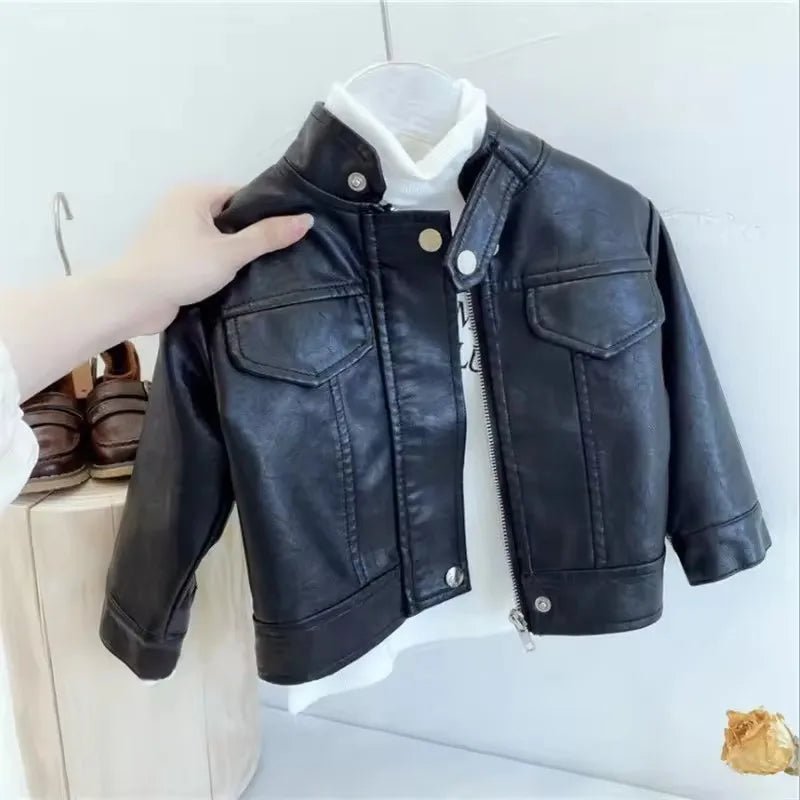 Boys Leather Jacket - Classic PU Outerwear for Kids 2 - 8 Years - EverHype