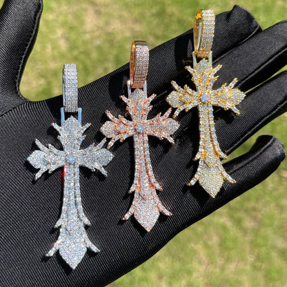 Iced Out Cross Pendant Necklace - Cubic Zirconia Hip Hop Jewelry for women - EverHype