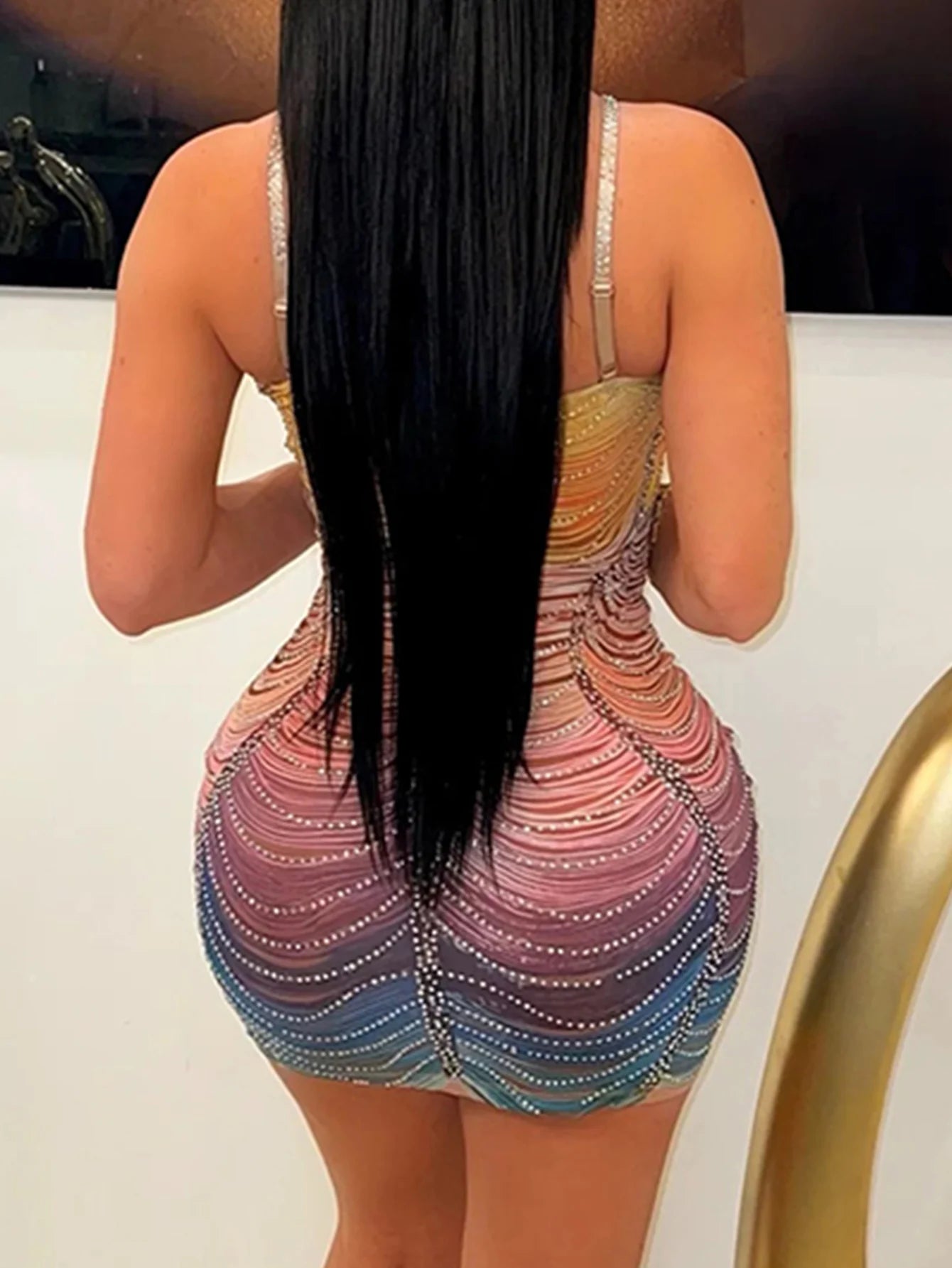 Backless Rhinestone Mini Dress - Luxury Bodycon Club Party Dress | EverHype 2026 - EverHype