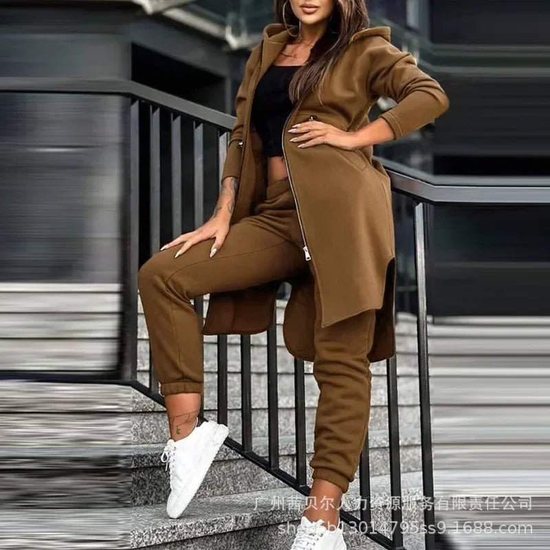 Women's Hooded Jacket & Trousers Two - Piece Set - EverHype