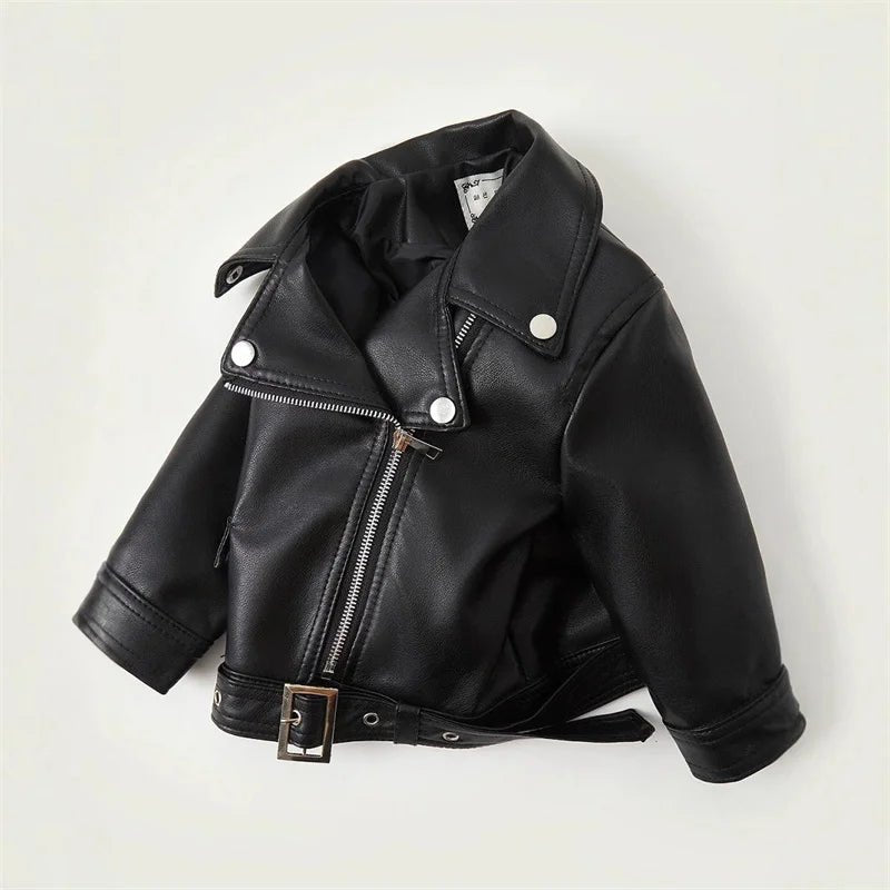 Boys Leather Jacket - Classic PU Outerwear for Kids 2 - 8 Years - EverHype
