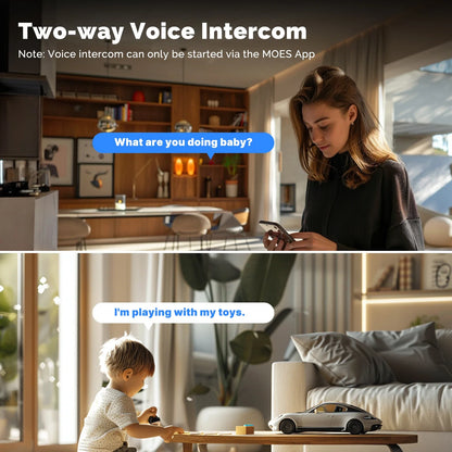 Moes Tuya WiFi Indoor Smart Camera 8MP Dual Screen Lens 2.4G/5G Infrared Night Vision Motion Detection Auto Track Two - Way Audio - EverHype