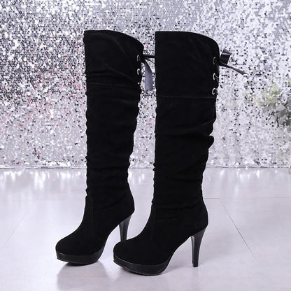 Women Boots Luxury Knight Women Length Boot Fashion Sexy Soft Leather Shoes Leather Elegant Comfortable Knee High Boots - EverHype