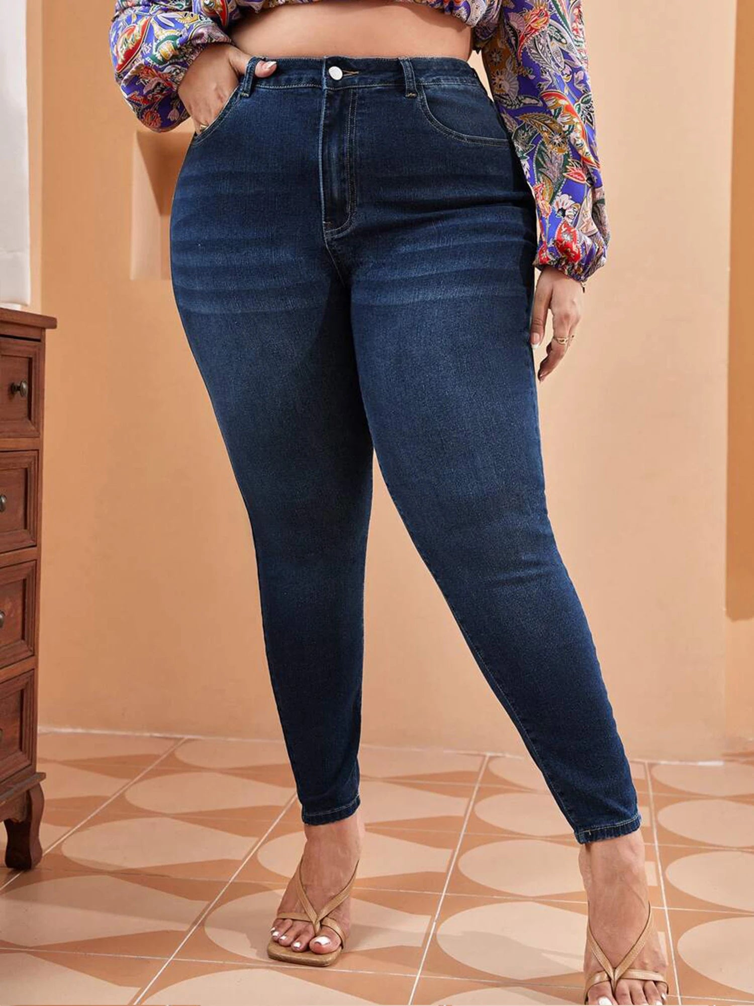Plus Size Skinny Jeans For Women High Waist Stretch Denim Trousers Mom Jeans Pencil Pants Casual Comfort Trousers Oversize - EverHype